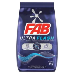 Detergente En Polvo FAB Ultra Flash 1 Kg
