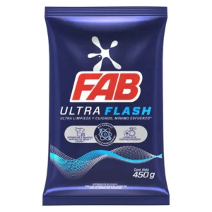 Detergente En Polvo FAB Ultra Flash 450 g