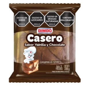 Ponque Casero BIMBO Vainilla y Chocolaate 6unidades 220 gr